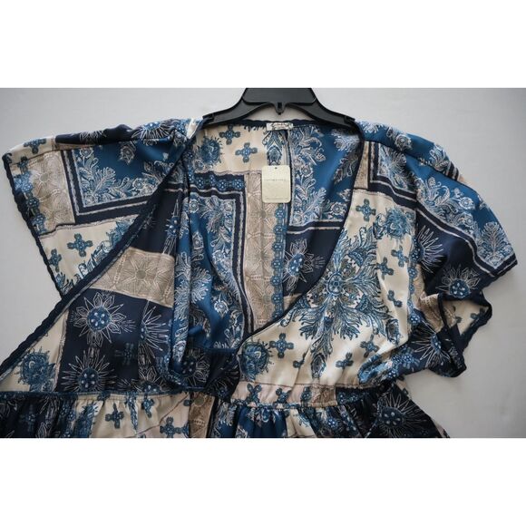 Intimately Free People OB1963838 Women Sz S Indigo/Blue Combo Oasis Wrap Romper - Picture 10 of 13